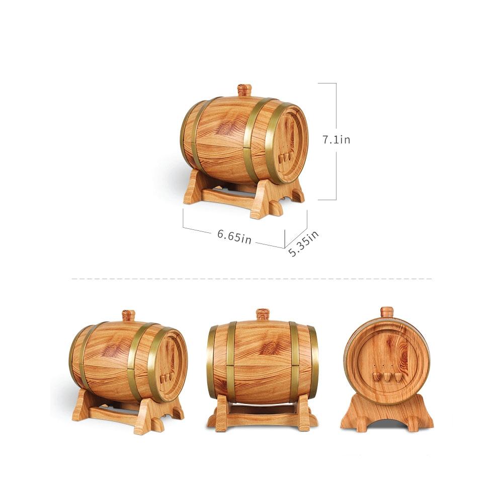 Essential Oil Aroma Diffuser - 350ml Barrel Wood Ultrasonic Air Mist