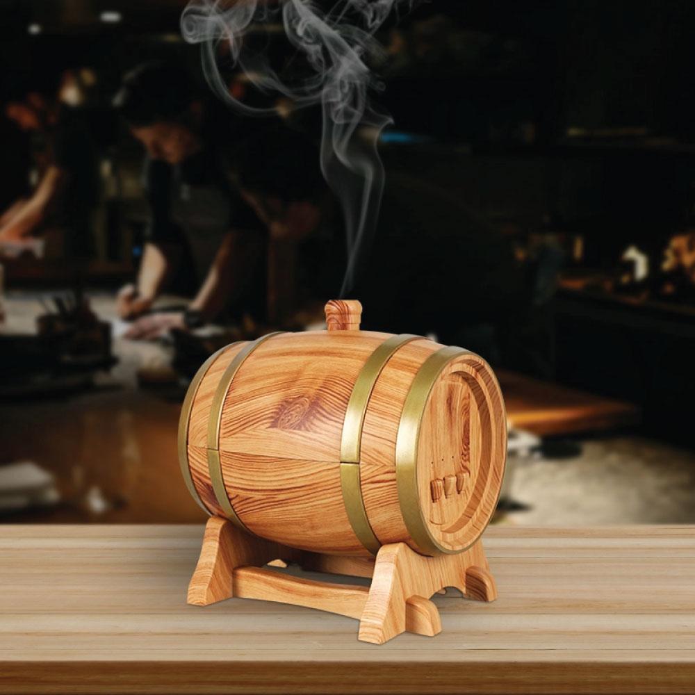 Essential Oil Aroma Diffuser - 350ml Barrel Wood Ultrasonic Air Mist
