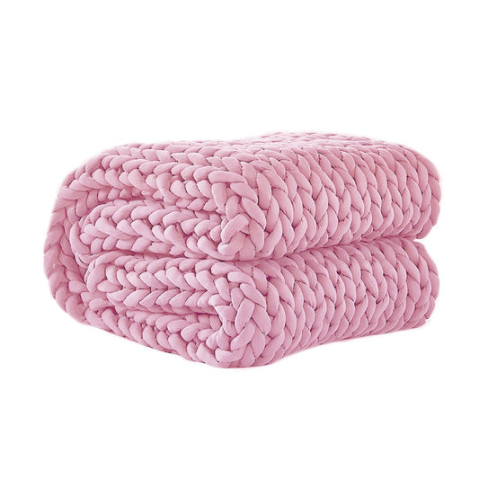 DreamZ Knitted Weighted Blanket Chunky Bulky Knit Throw Blanket 6.5KG