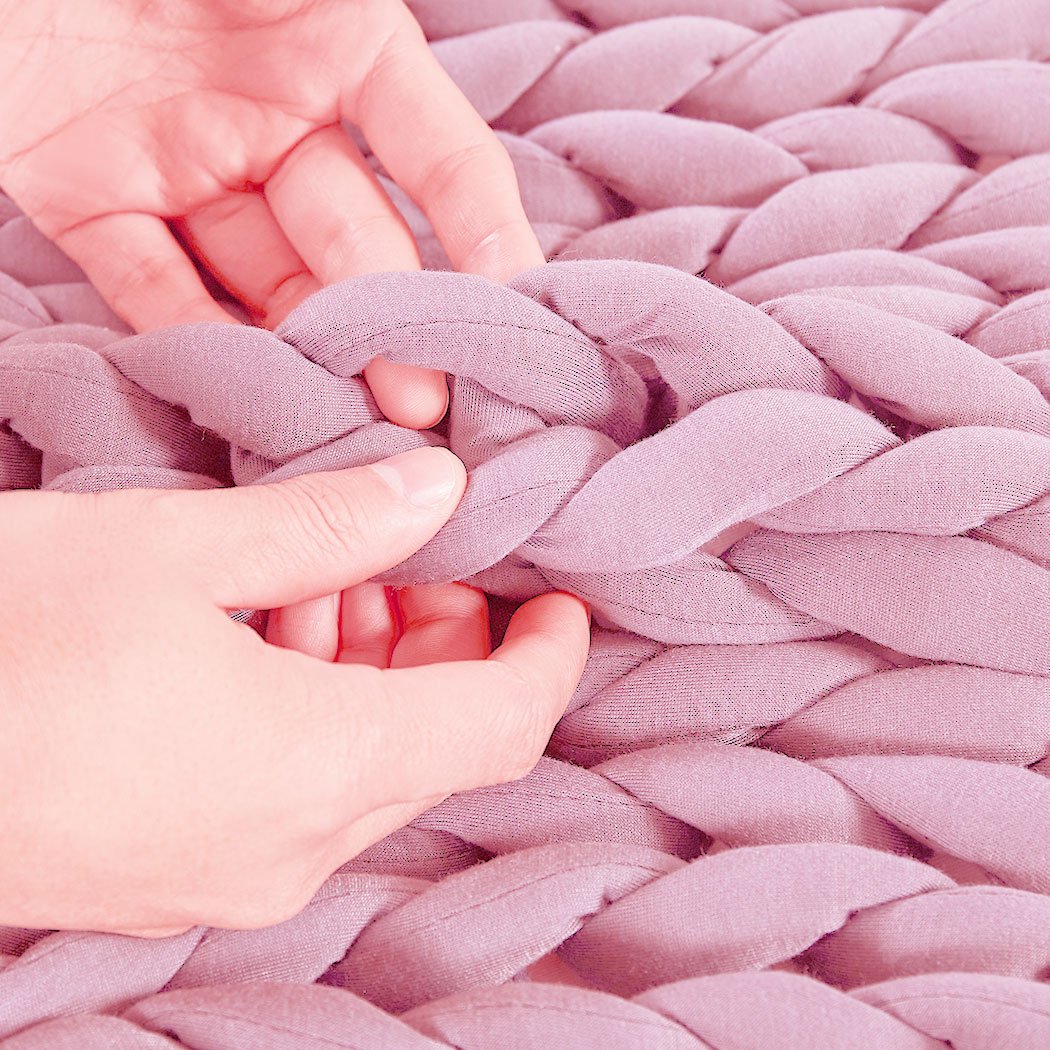 DreamZ Knitted Weighted Blanket Chunky Bulky Knit Throw Blanket 6.5KG