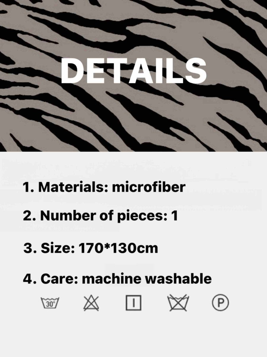 Retro Style Zebra Print Microfiber Throw Blanket - Ultra-Soft & Cozy
